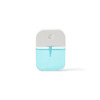 A 35ml spray sanitiser with a white top and translucent blue liquid, featuring a logo on the front.