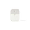 A white and transparent 35ml spray sanitiser bottle with a nozzle and minimalistic design. It has a logo on the front.