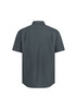 A short-sleeve shirt in a solid grey colour with a classic fit and a logo on the back.