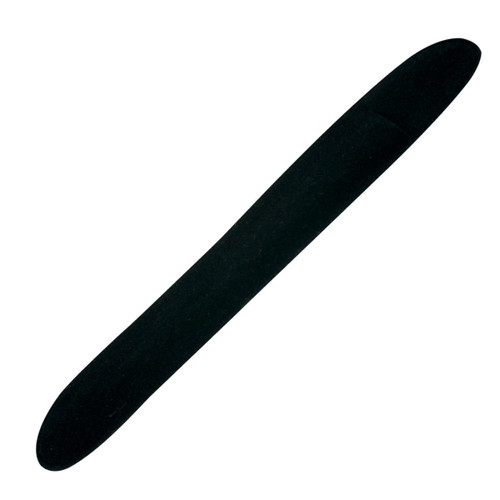 A black bamboo pen with a sleek design, intended for writing purposes.