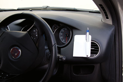 Car air vent note pad and pen holder