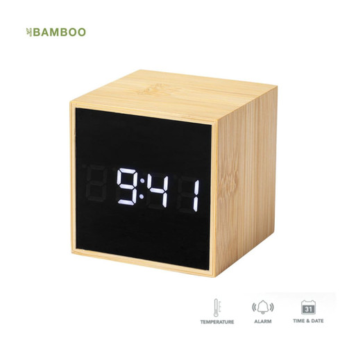 ALARM CLOCK digital multi function made from bamboo