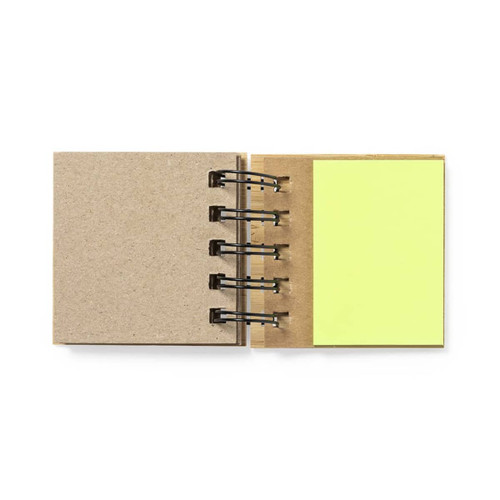 Sticky Notepad set with  Bamboo cover - Spiral  bound