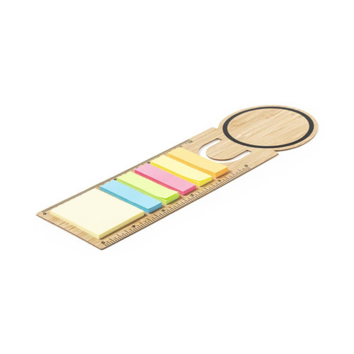 Bookmark with ruler and sticky notes bamboo