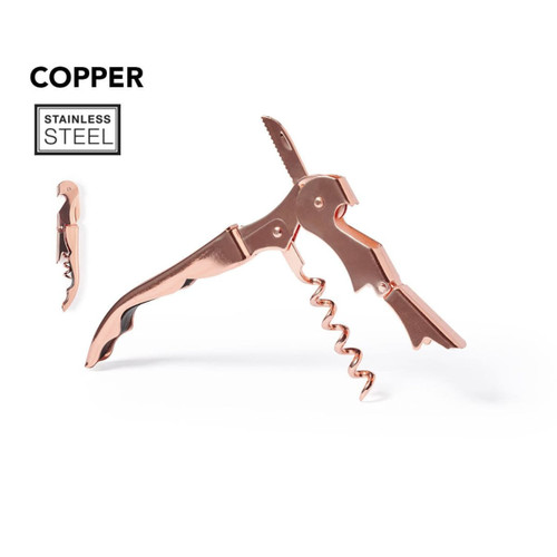 Bottle opener / corkscrew coated in Galvanised copper Noshy