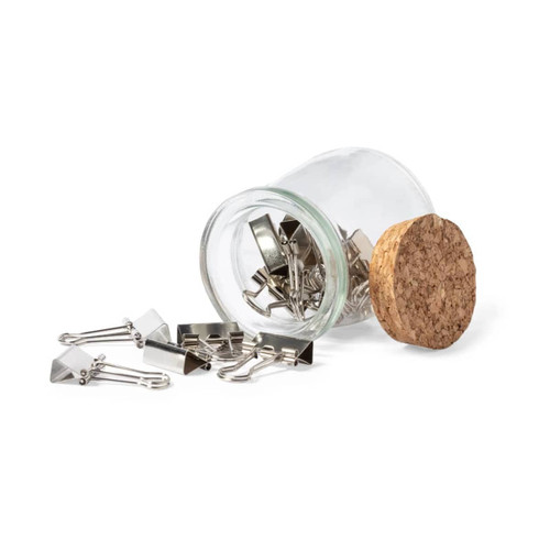 CLIP Note holders in a glass jar with a cork lid