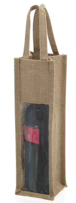 Wine Bag made from Jute with transparent window Holden