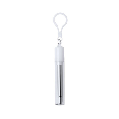 Straw reusable extendable in transparent case with carabiner