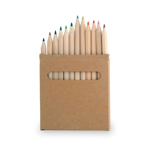 Coloured pencil set - natural wood finish x 12