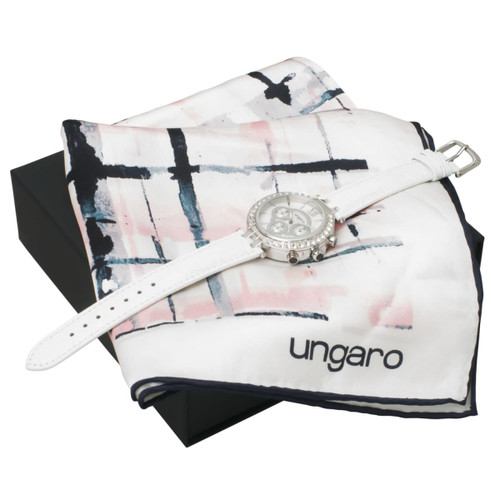 Set Ungaro White (watch & silk scarf)