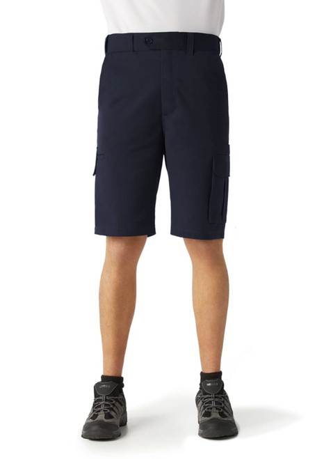 Mens Detroit Shorts in navy, featuring cargo pockets and a logo, suitable for casual wear.
