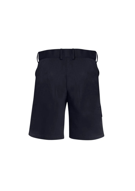 A pair of women's dress shorts in black with a waistband and back pockets, featuring a logo.