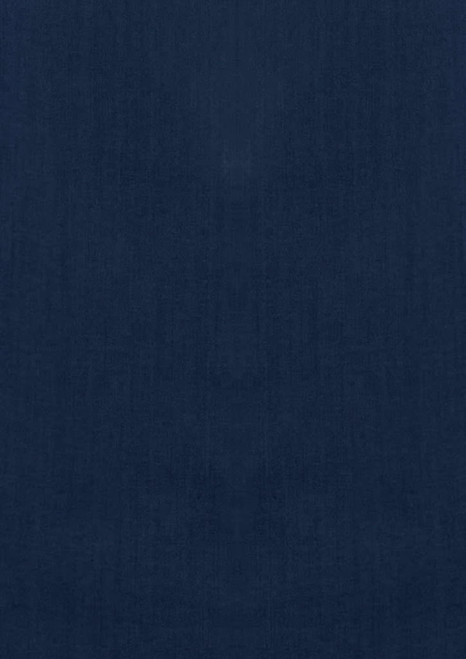 A dark navy blue short sleeve button-up shirt with a subtle texture and a logo on the chest.