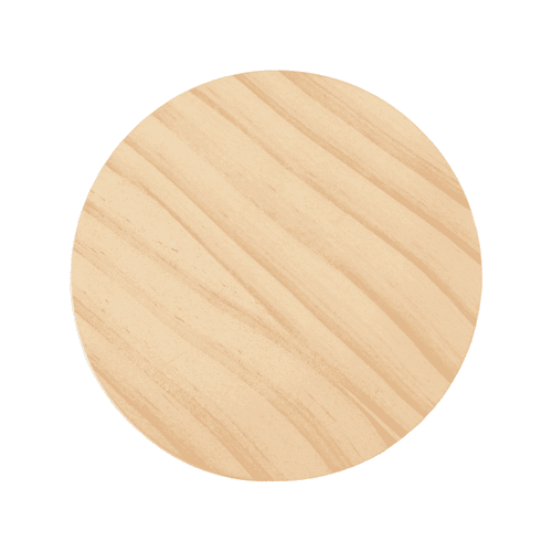 A round wooden candle holder with a natural finish, featuring light wood grain patterns.