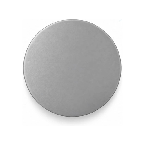 A round, grey food container with a smooth surface and no visible logo or branding.