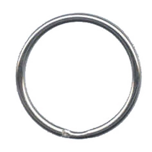 A silver metal O ring with a simple, circular design. It features a shiny finish and has no additional elements.