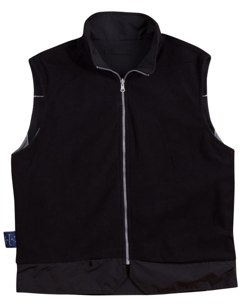 A black men's 3-in-1 jacket featuring a zip-up front and a sleek design. It includes a logo on the sleeve.