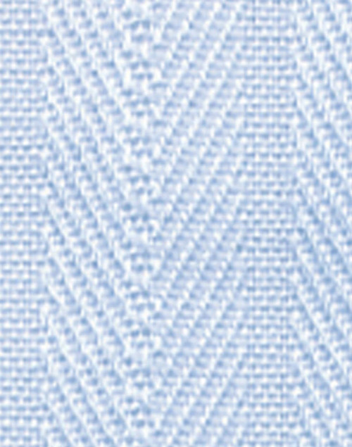 A light blue fabric featuring a subtle self-stripe herringbone pattern.