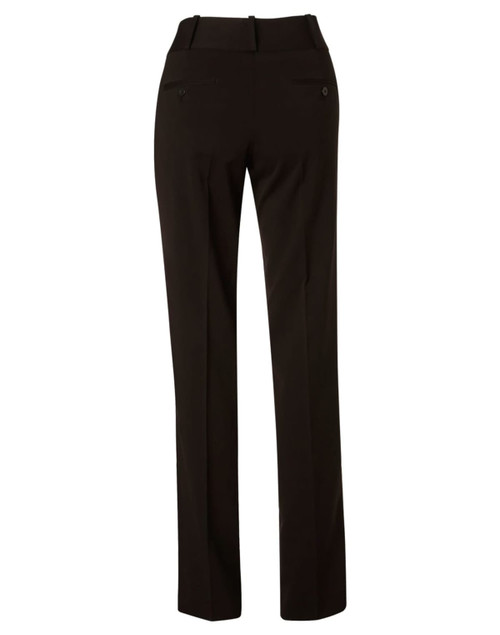 Women's low rise trousers in black, featuring a sleek design and a subtle logo at the back.