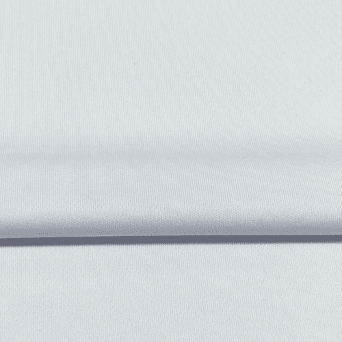 A smooth light blue fabric with a soft texture, ideal for sports apparel. The fabric features a subtle sheen.