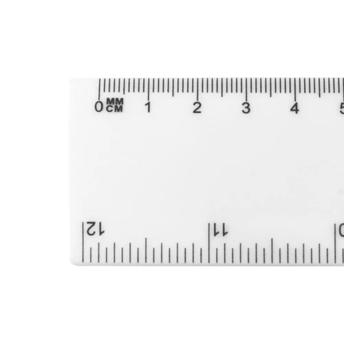 A 30cm white ruler featuring metric measurements and a logo.
