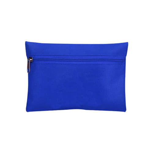 A blue pouch with a zip closure, designed for storing a travel empty first aid kit. Features a logo.