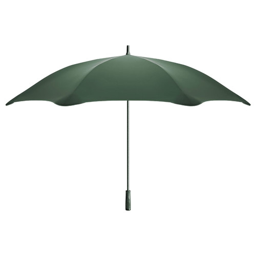 A green BLUNT Sport Umbrella with a sturdy canopy and a sleek grey handle, featuring a branding logo.
