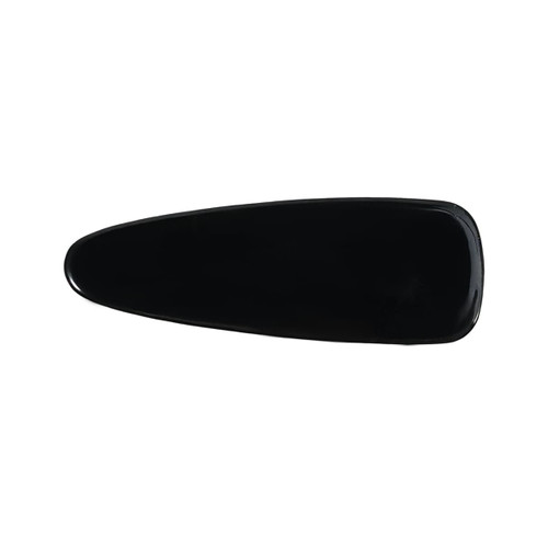 A black acetate hair alligator clip with a sleek, elongated design and a glossy finish.