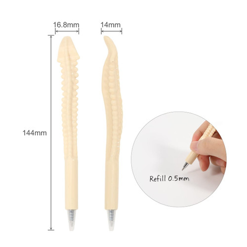 A Spine Bone Pen in cream colour, featuring a textured spine design. Includes a 0.5mm refill option.