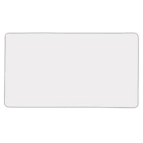 A square fridge magnet with rounded corners, featuring a plain white surface.