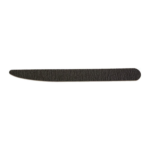A pack of 50 wooden nail files in a knife shape, featuring a textured black surface and rounded edge.