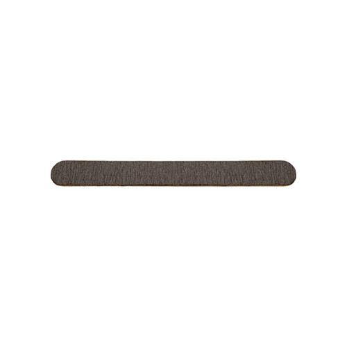 A pack of 50 wooden straight shape nail files in brown, featuring a textured surface.