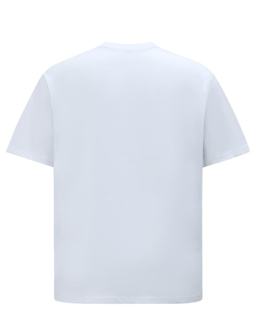 A white unisex heavy cotton oversized tee with short sleeves and a plain back.
