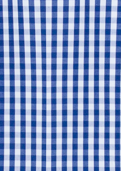 A blue and white checkered fabric pattern, featuring alternating large squares in a gingham style.