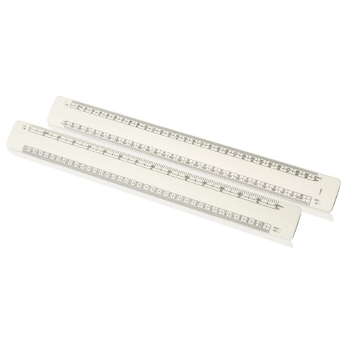 A scale ruler set featuring two 30cm rulers in a light colour, each with measurement markings and a logo.