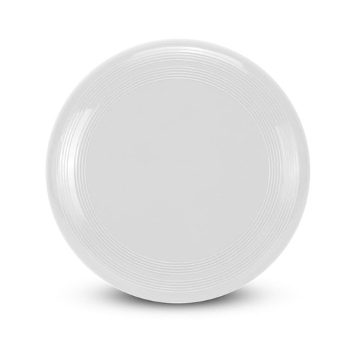 Aero Flyer - Small in white, featuring a smooth surface with circular groove detailing and a central disc shape.