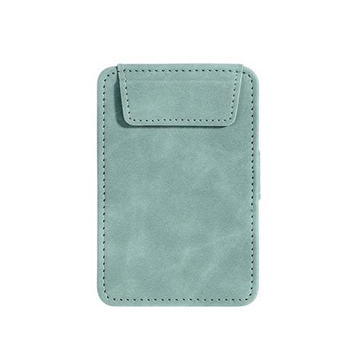 A mint green mini clipboard with a stitched design and a flap closure. It has a sleek, minimalistic appearance.