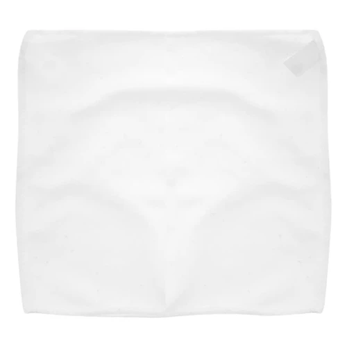 A white microfibre pouch and cloth, designed for sunglasses, featuring a simple design and a label.