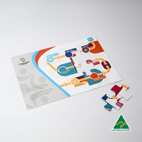 A magnetic jigsaw puzzle in various colours, featuring a unique design and several loose puzzle pieces.