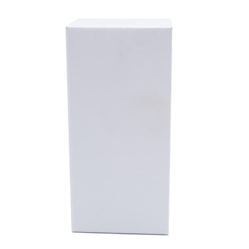 A drink bottle packaging in plain white cardboard box, featuring a minimalist design without any visible branding.