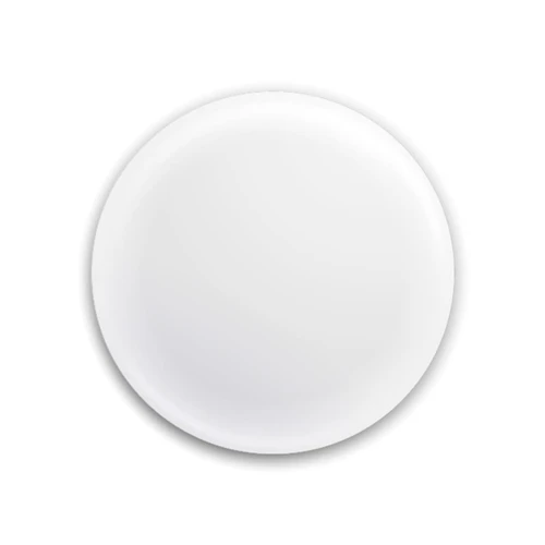 A drink bottle opener with a circular design in white, featuring a logo on its surface.