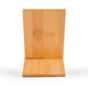 A bamboo phone stand designed for holding smartphones, featuring a sleek and minimalistic design.