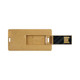 A Slimline Mini Eco Flash Drive in a natural wood finish with a retractable connector and a branding logo.