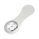 A white nurse watch with a round face and silver accents. The watch features clear hour markers and a sleek design.