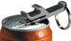 A drink bottle keyring in silver, featuring a bottle opener design and a keyring attachment.
