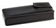 A black koeskin pen box with a magnetic closure, featuring white stitching and a sleek, rectangular design.