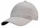 A grey, six-panel cap with embroidered eyelets and a pre-curved peak, made from heavy brushed cotton.