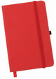 A red A6 size notebook with a soft Koeskin cover, 160 cream lined pages, and an internal pocket.