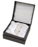 A USB flash drive encrusted with diamond-like bling, presented in an elegant black box with a satin interior.