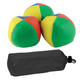 Juggling balls multi coloured in a drawstring bag